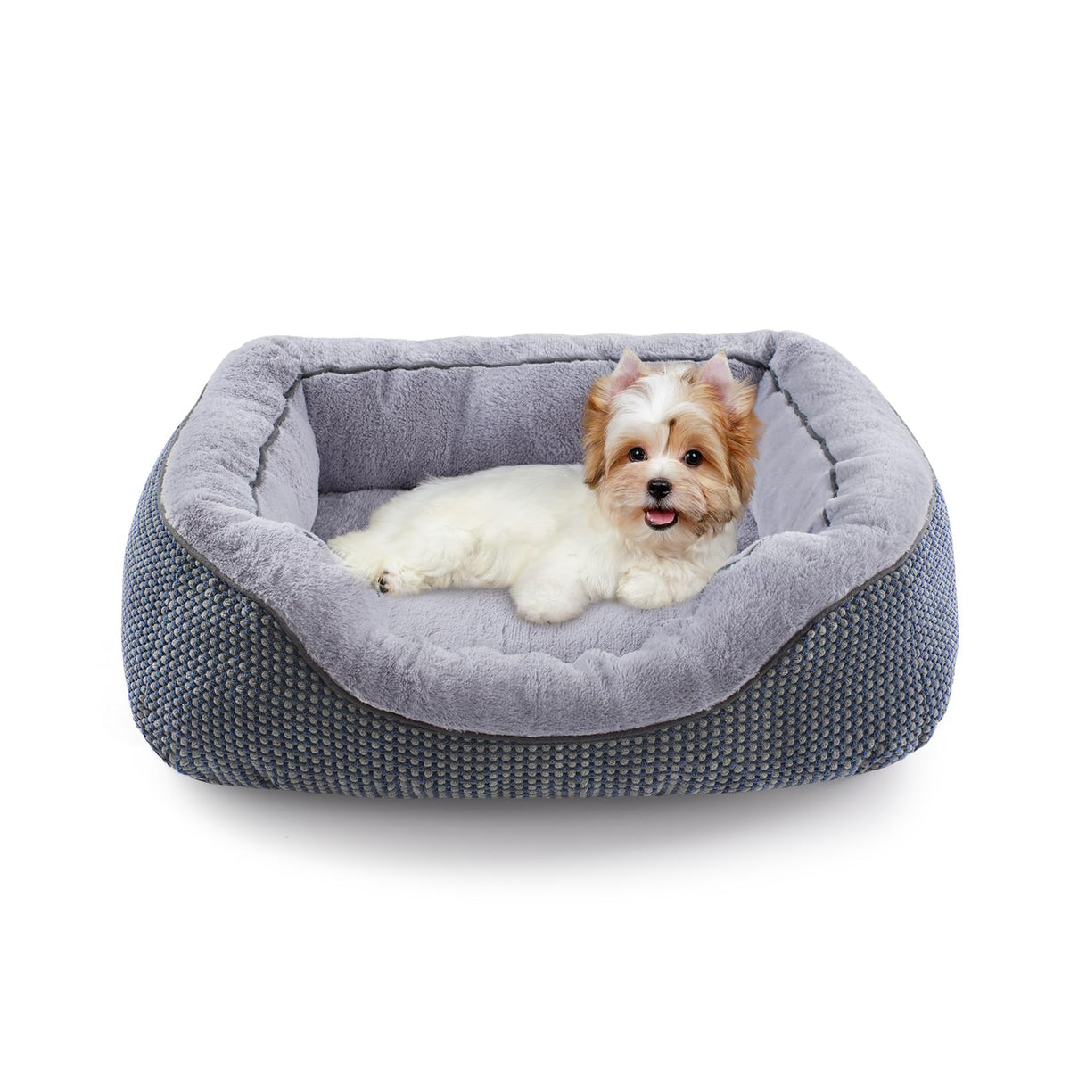 Medium Dog Bed with Raised Sides – 30" x 24" Washable Pet Bed