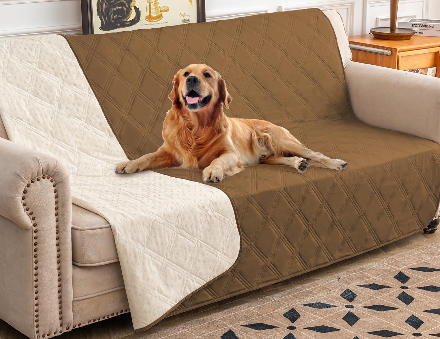 Reversible Quilted Pet Furniture Cover