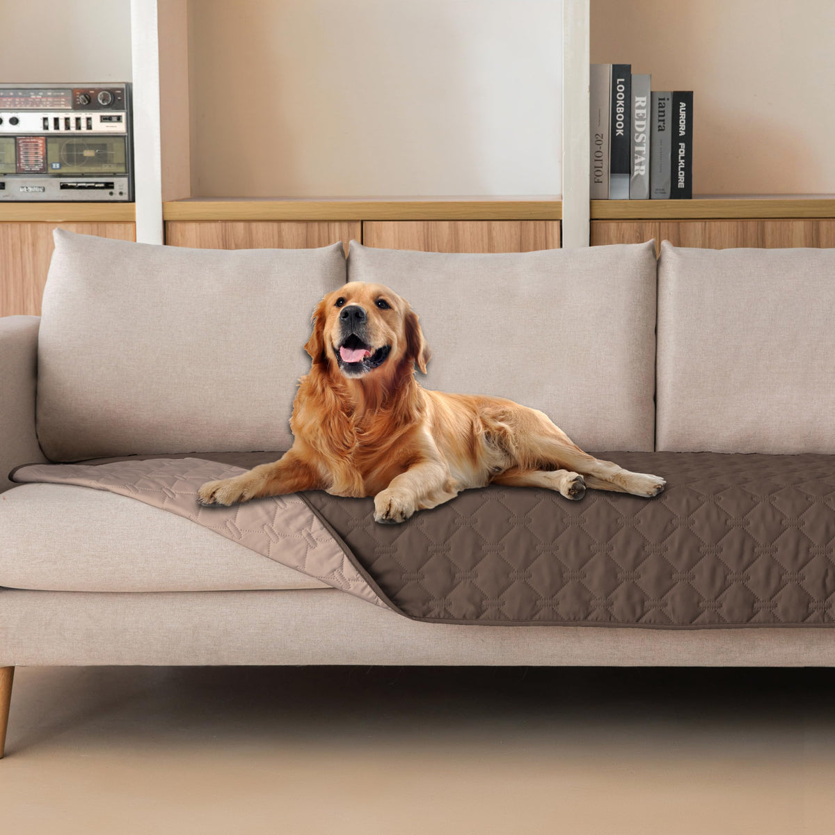 Reversible Quilted Pet Blanket for Beds & Sofas