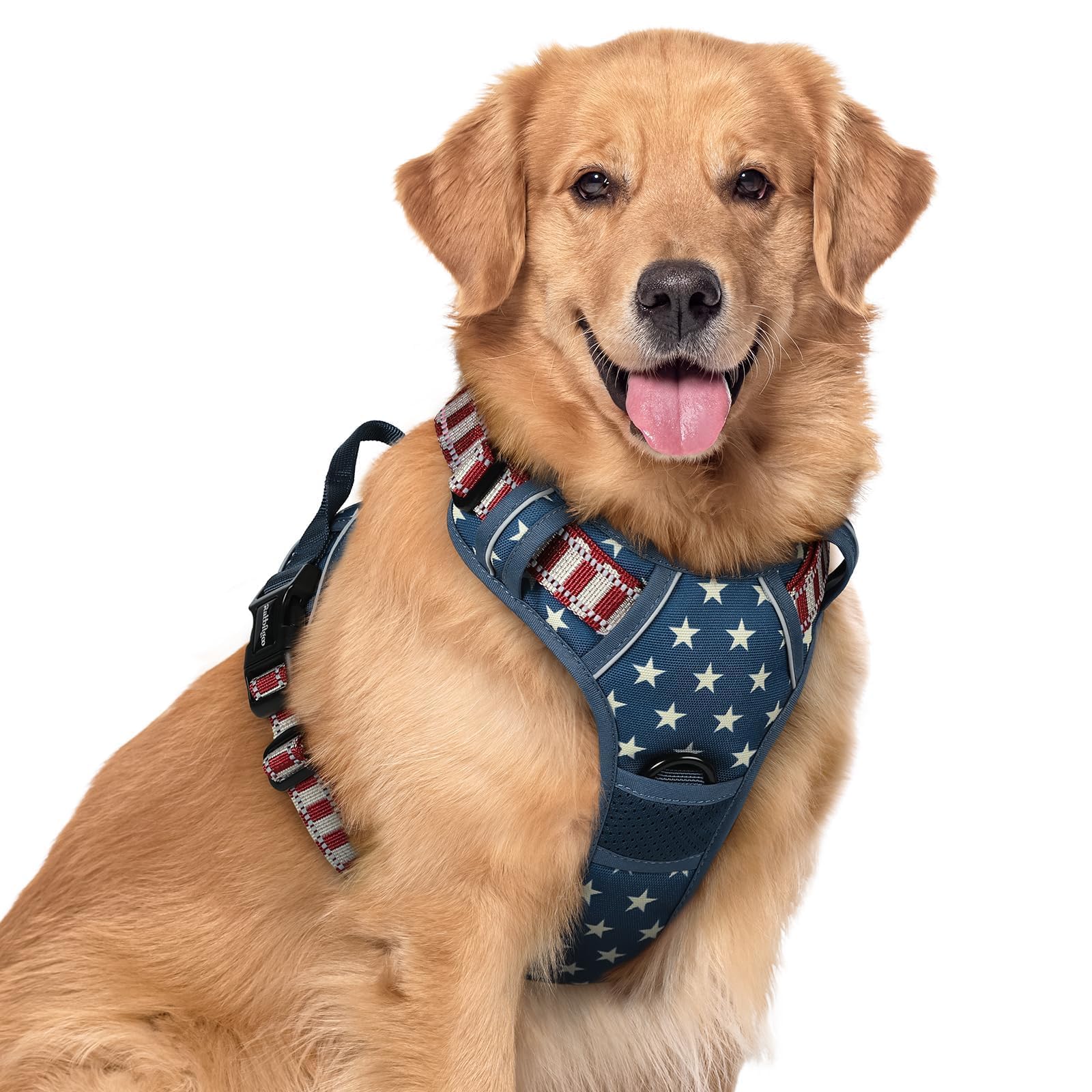 No Pull Dog Harness for Large Dogs – Adjustable Pet Vest with 2 Leash Clips