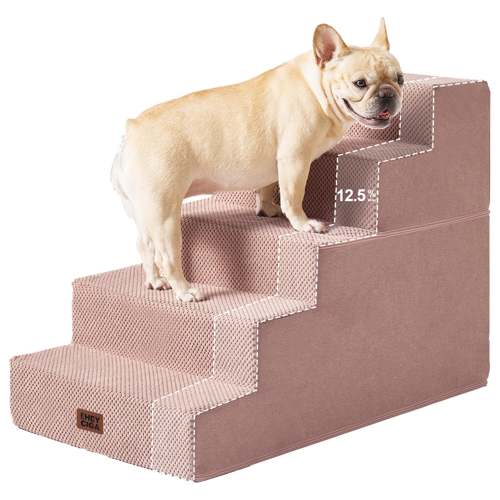 4-Step Dog Stairs for Bed – 18" Pet Steps for Small Dogs & Cats