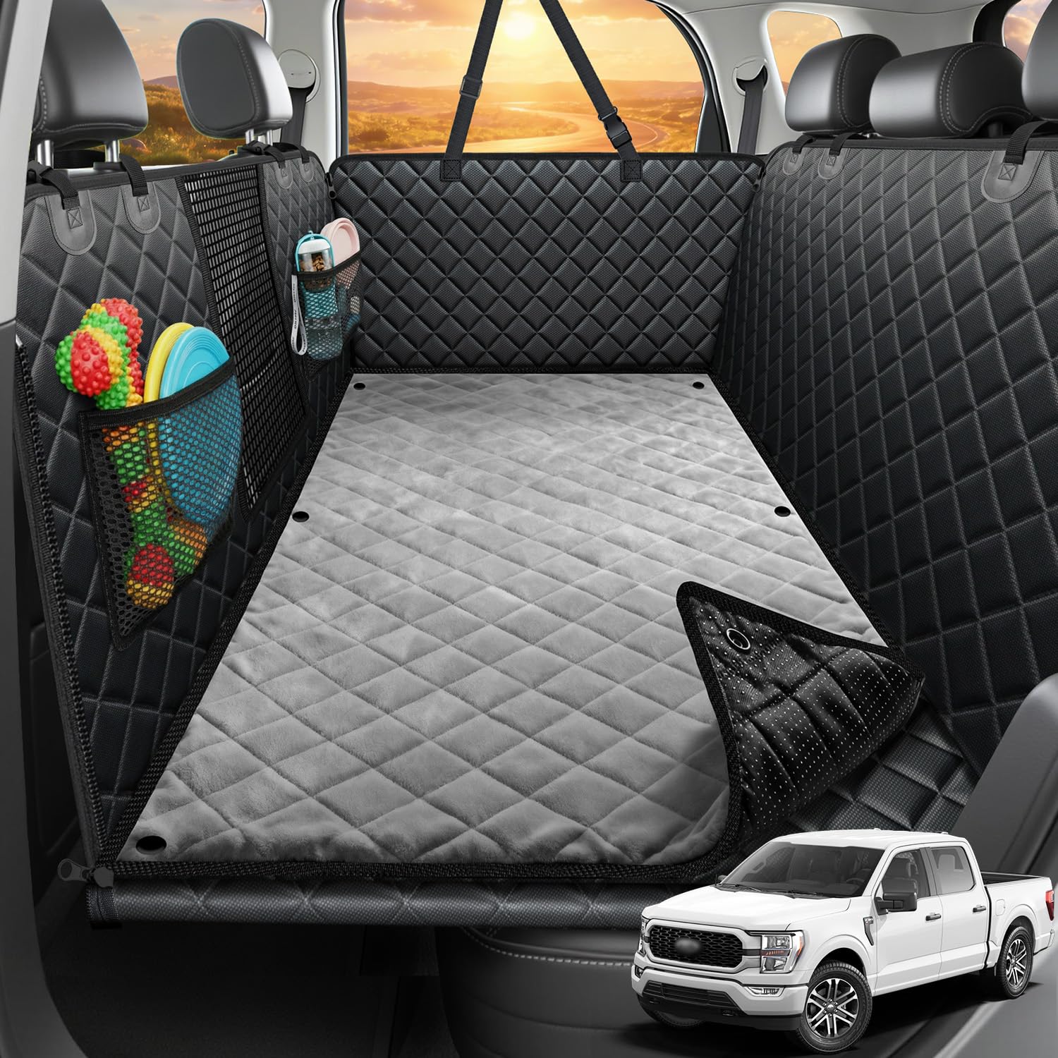 Hard-Bottom Dog Back Seat Extender & Car Cover