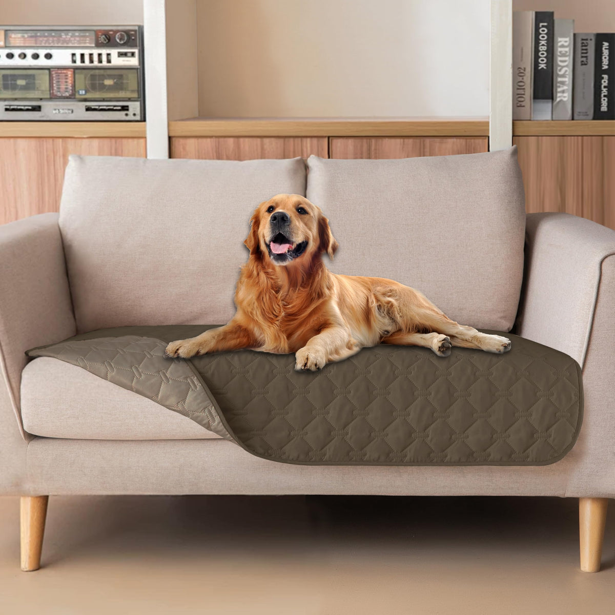 Reversible Quilted Pet Blanket for Beds & Sofas