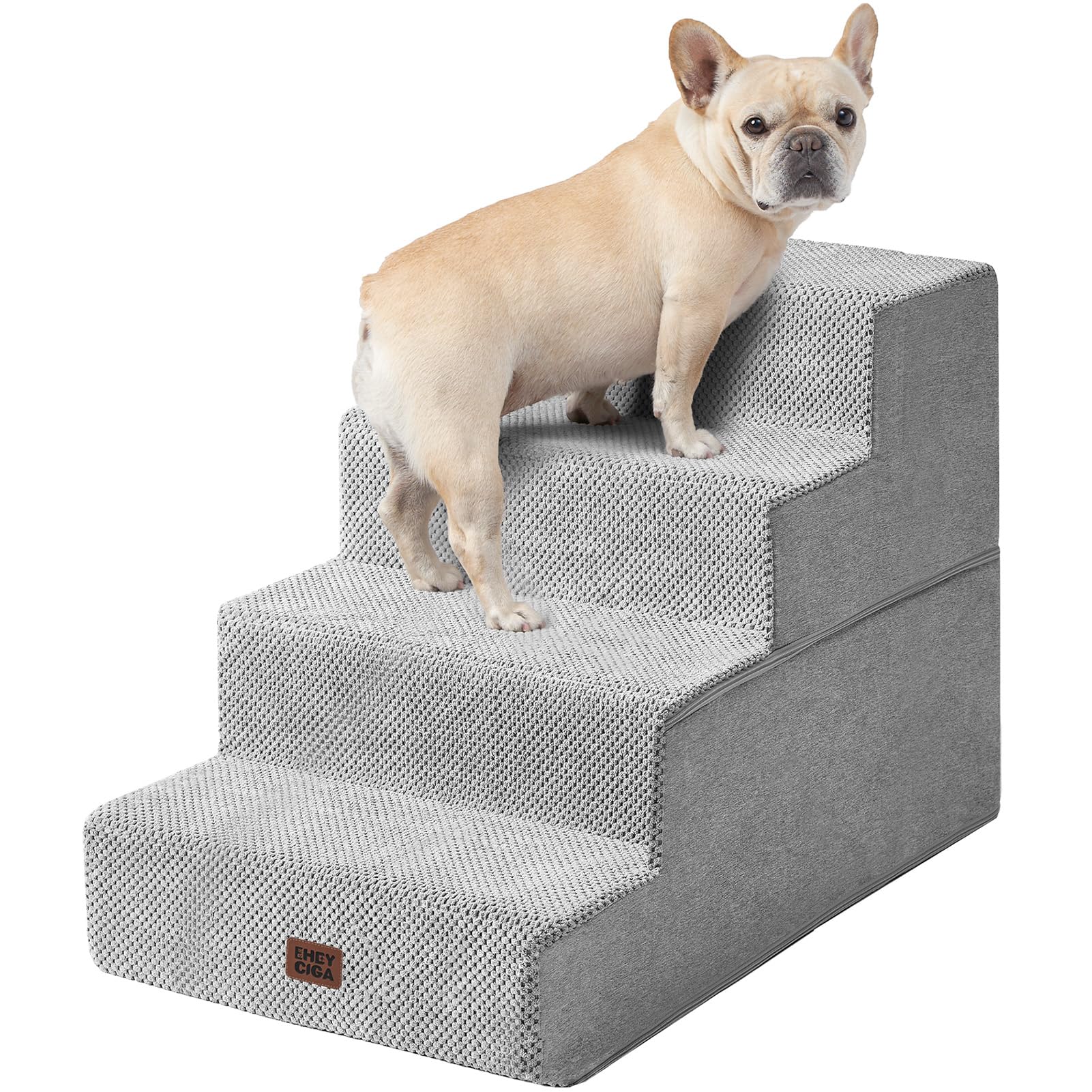 4-Step Dog Stairs for Bed – 18" Pet Steps for Small Dogs & Cats