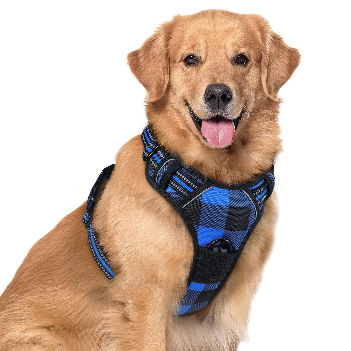 No Pull Dog Harness for Large Dogs – Adjustable Pet Vest with 2 Leash Clips