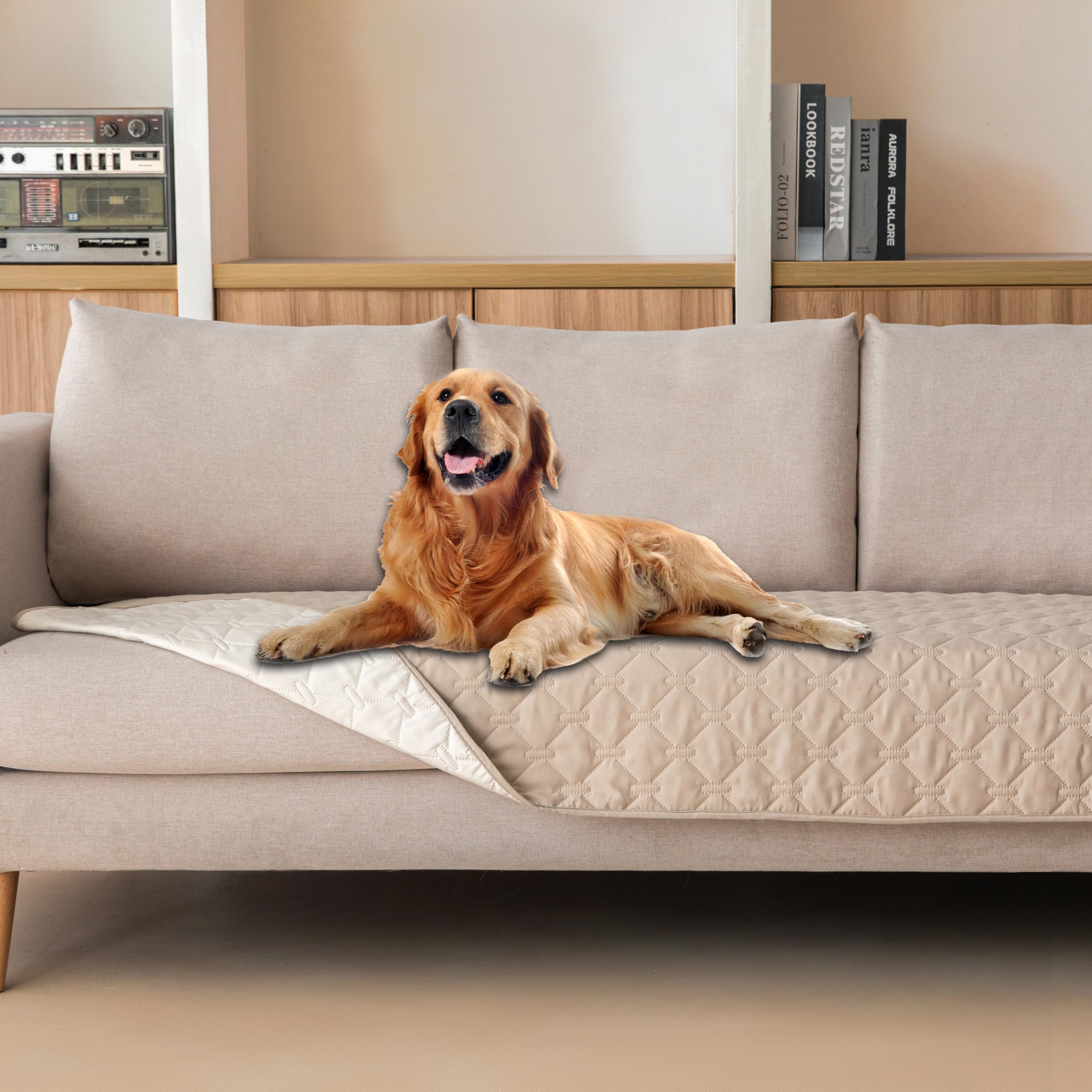 Reversible Quilted Pet Blanket for Beds & Sofas