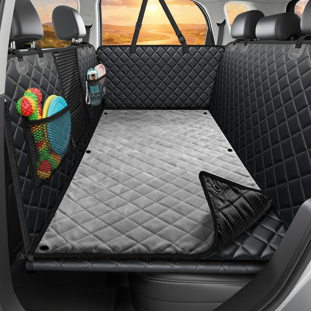 Hard-Bottom Dog Back Seat Extender & Car Cover