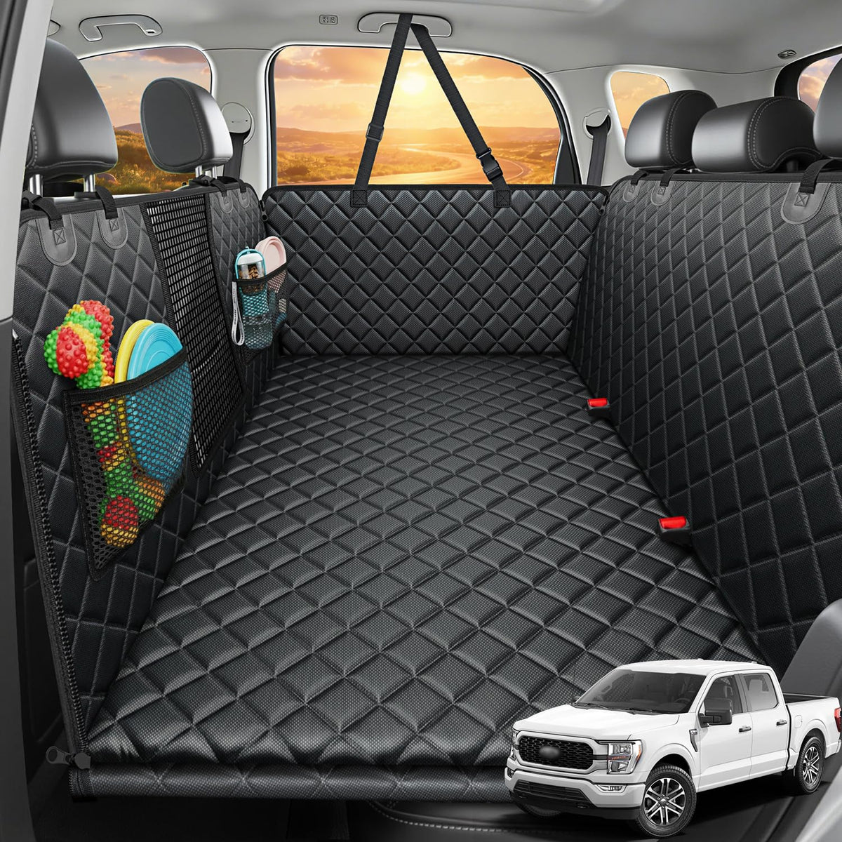 Hard-Bottom Dog Back Seat Extender & Car Cover