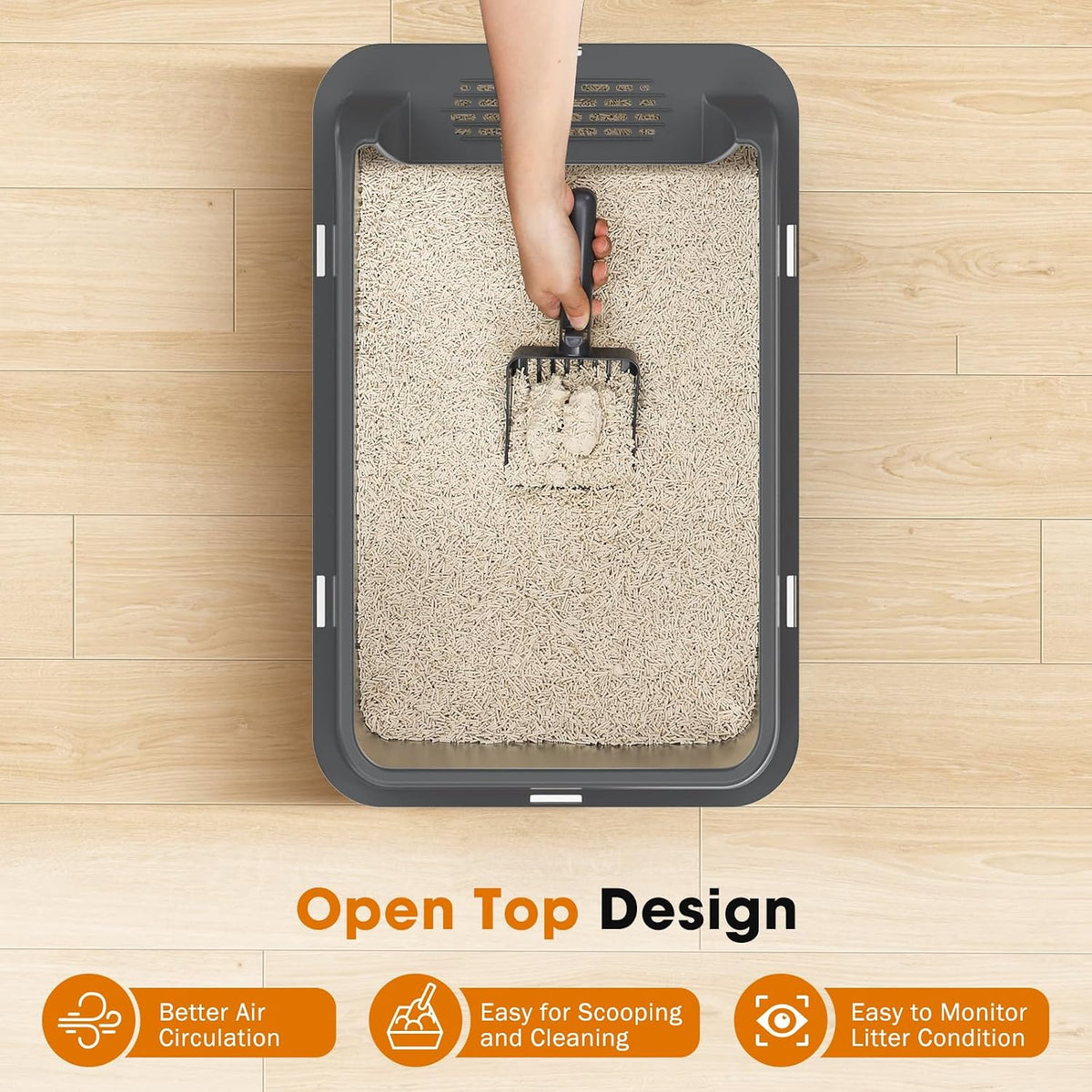 2-Pack XL Stainless Steel Cat Litter Boxes with Scoops