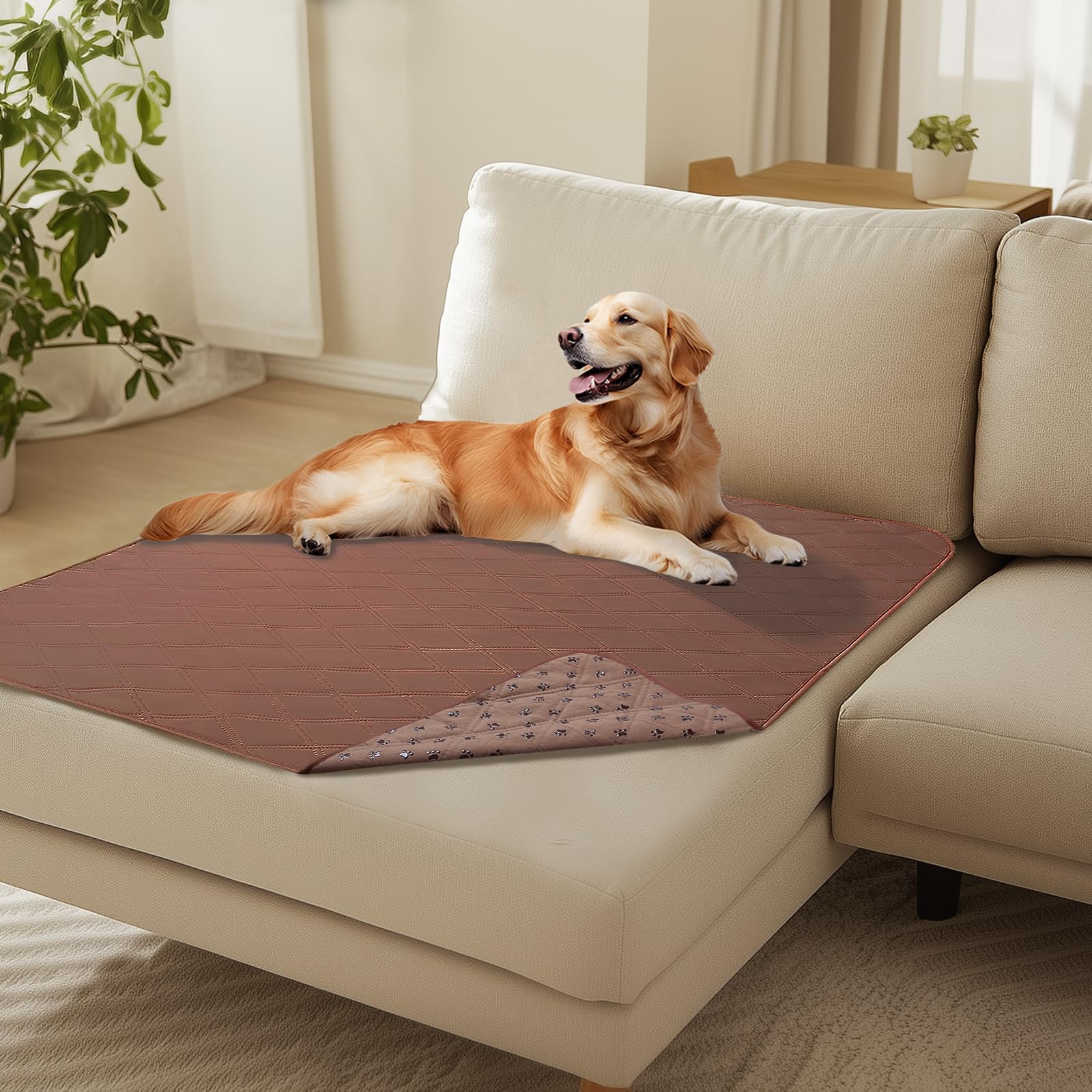 Quilted Pet Couch Protector with Non-Slip Back
