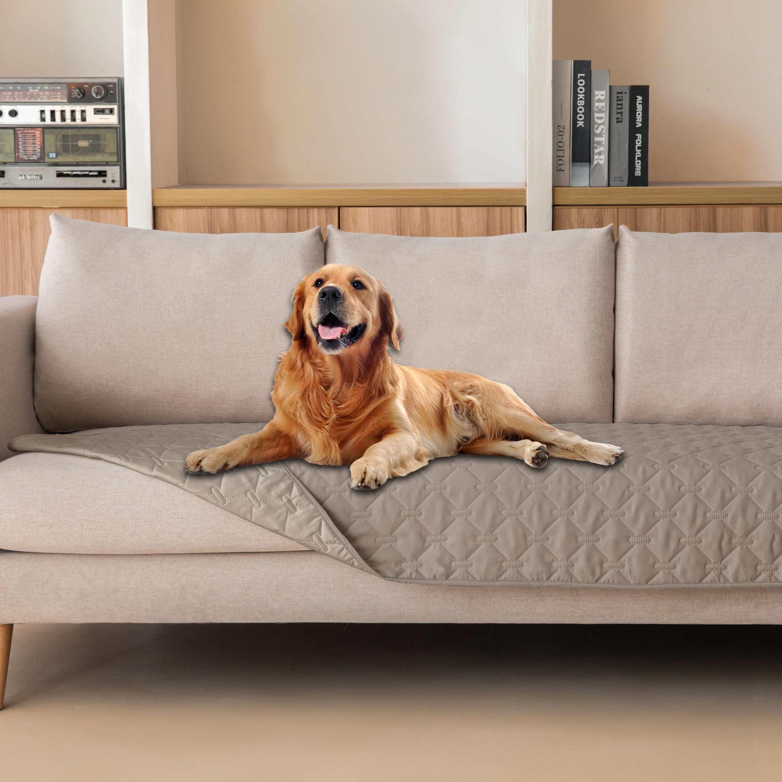 Reversible Quilted Pet Blanket for Beds & Sofas
