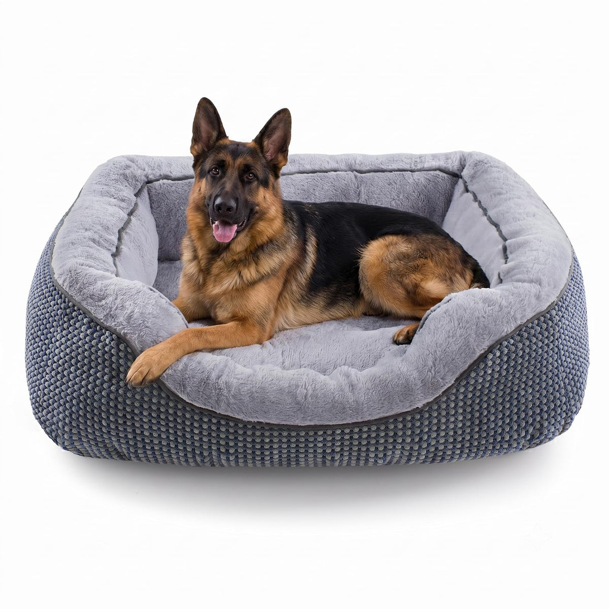 20" Small Dog & Cat Bed – Washable Soft Bolster Pet Bed with Non-Slip Bottom