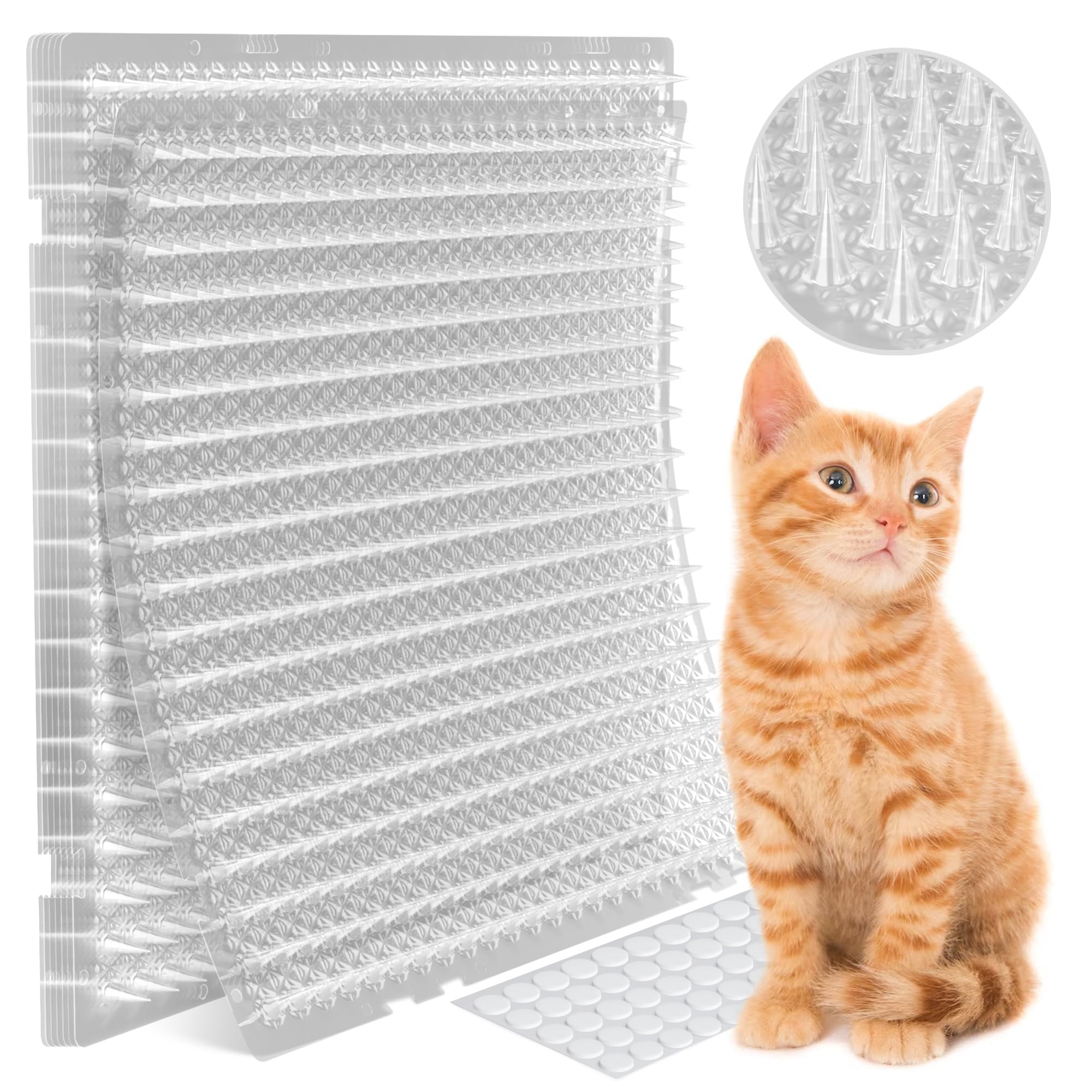 12-Pack Cat Scat Mat – 16" x 13" Pet Deterrent Mat with Blunt Spikes for Indoor & Outdoor Use