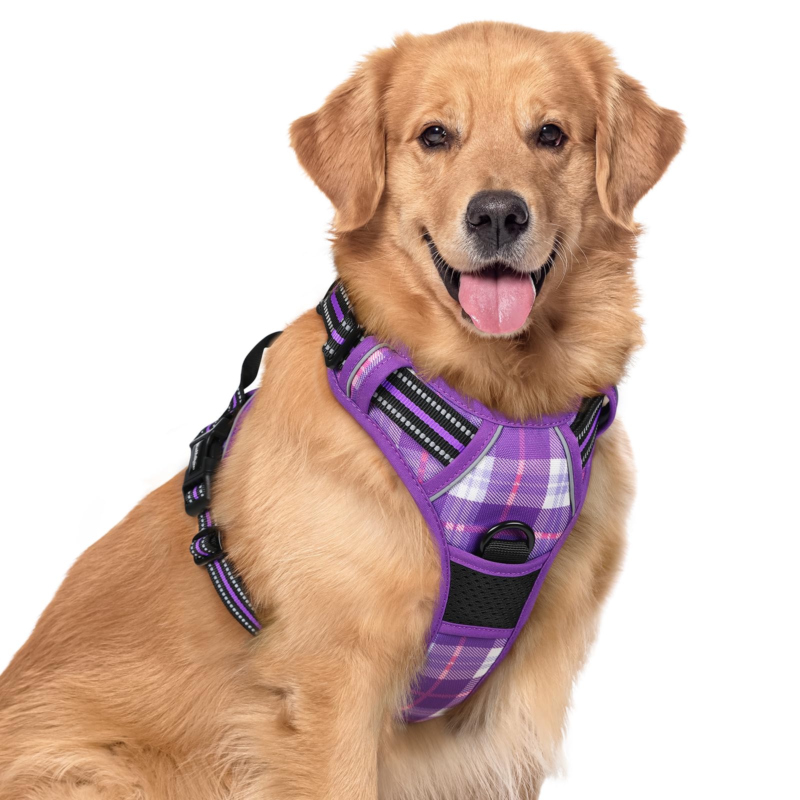 No Pull Dog Harness for Large Dogs – Adjustable Pet Vest with 2 Leash Clips