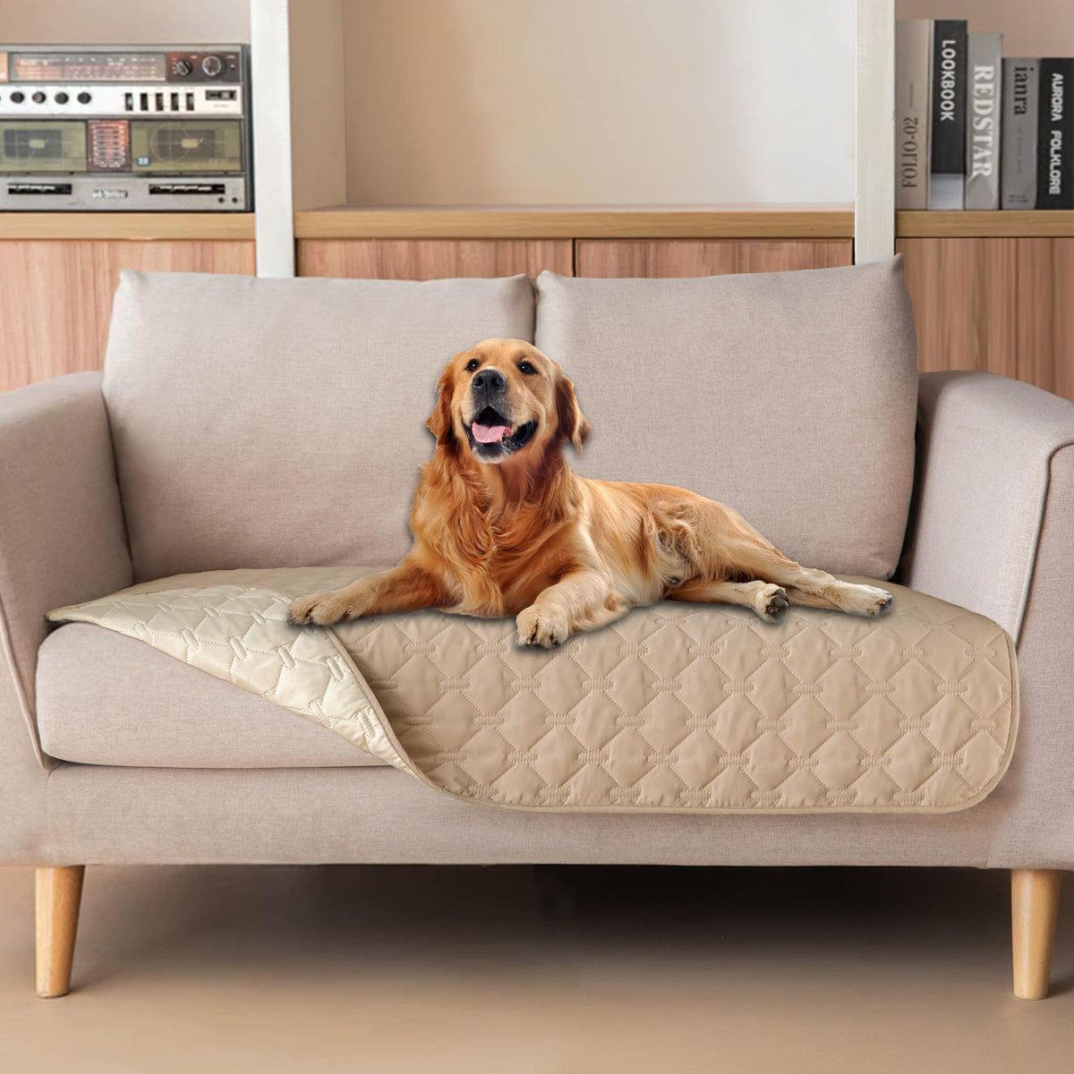 Reversible Quilted Pet Blanket for Beds & Sofas