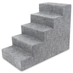 4-Step Dog Stairs for Small Dogs & Cats – 18" Foam Pet Steps for Bed & Couch