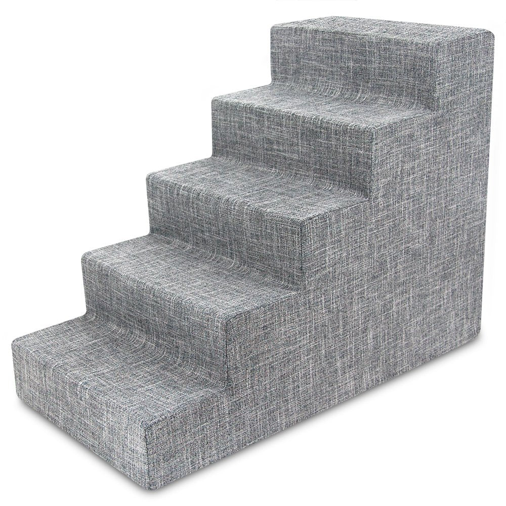 4-Step Dog Stairs for Small Dogs & Cats – 18" Foam Pet Steps for Bed & Couch