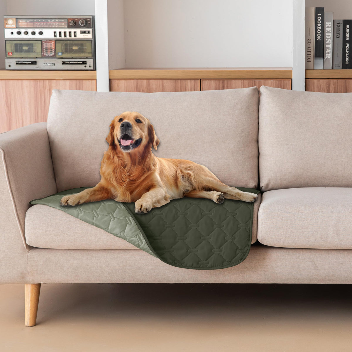 Reversible Quilted Pet Blanket for Beds & Sofas