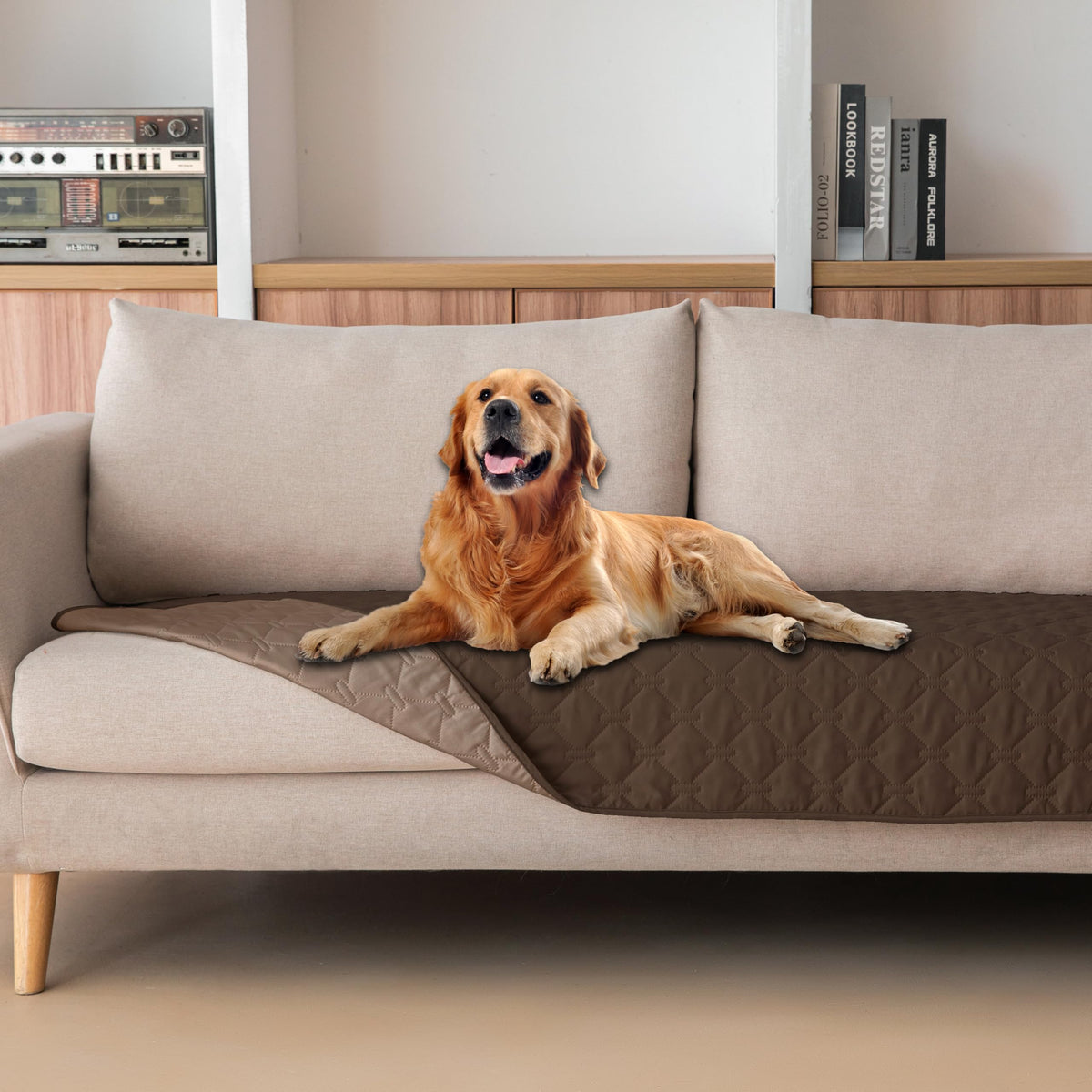 Reversible Quilted Pet Blanket for Beds & Sofas