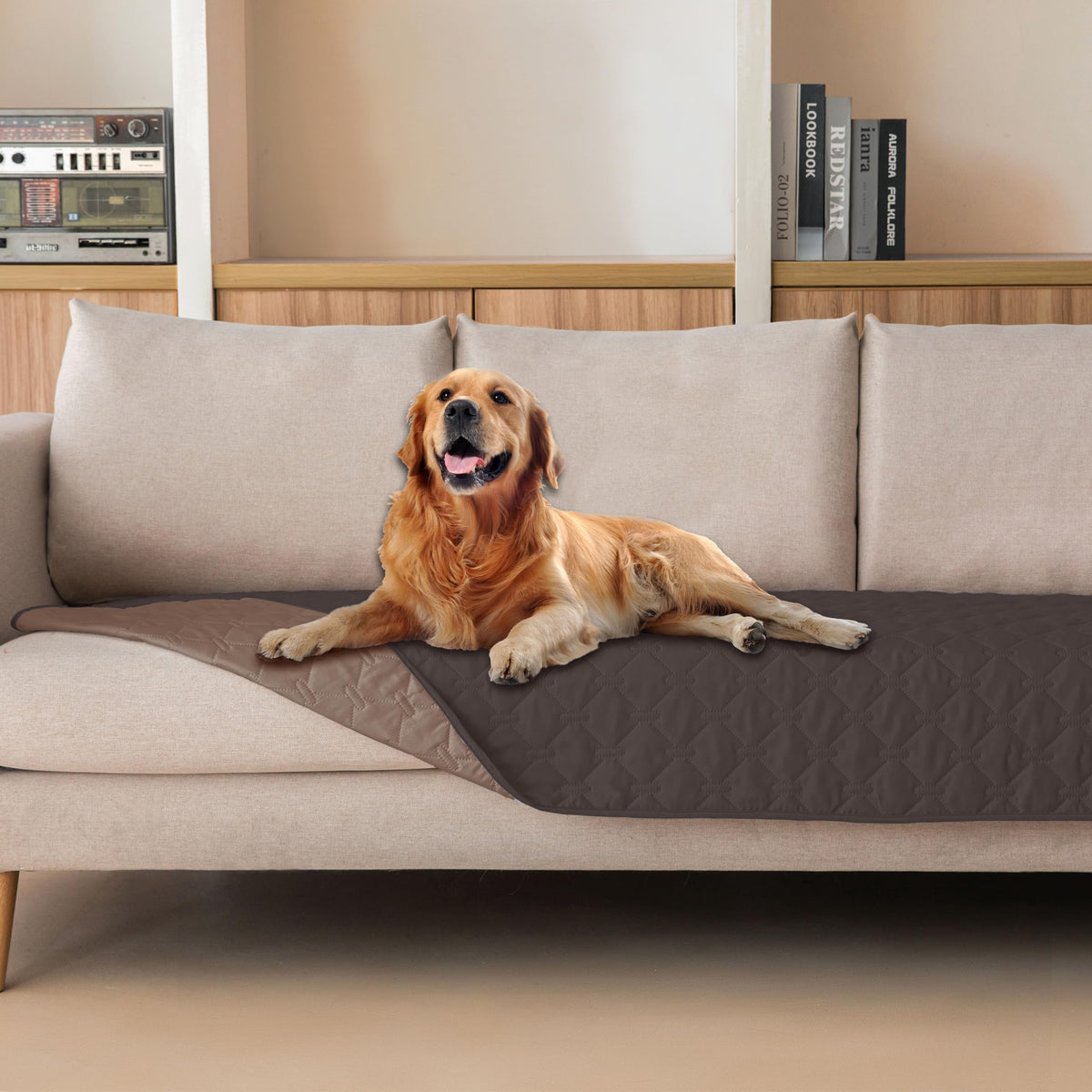 Reversible Quilted Pet Blanket for Beds & Sofas