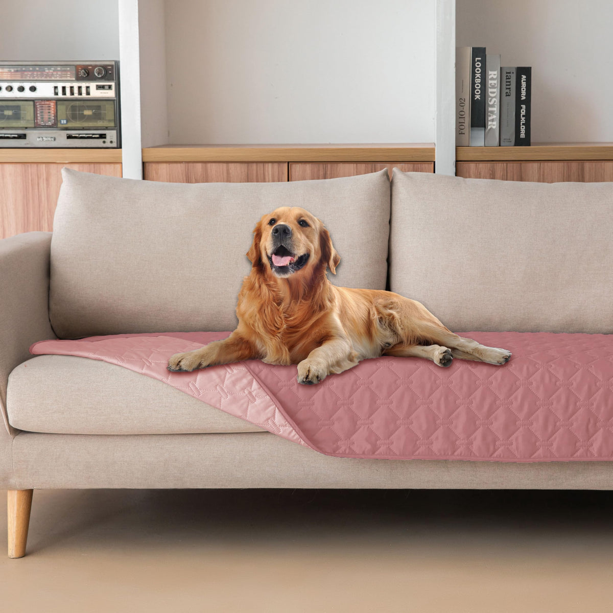 Reversible Quilted Pet Blanket for Beds & Sofas