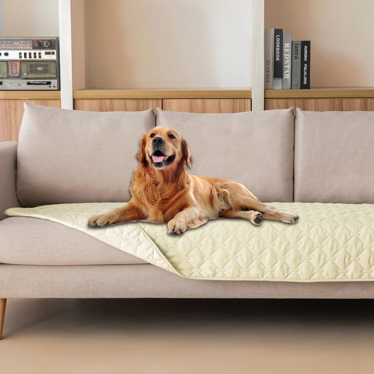 Reversible Quilted Pet Blanket for Beds & Sofas