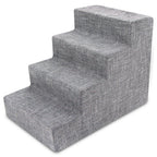 4-Step Dog Stairs for Small Dogs & Cats – 18" Foam Pet Steps for Bed & Couch