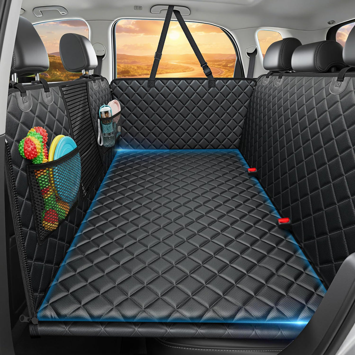 Hard-Bottom Dog Back Seat Extender & Car Cover