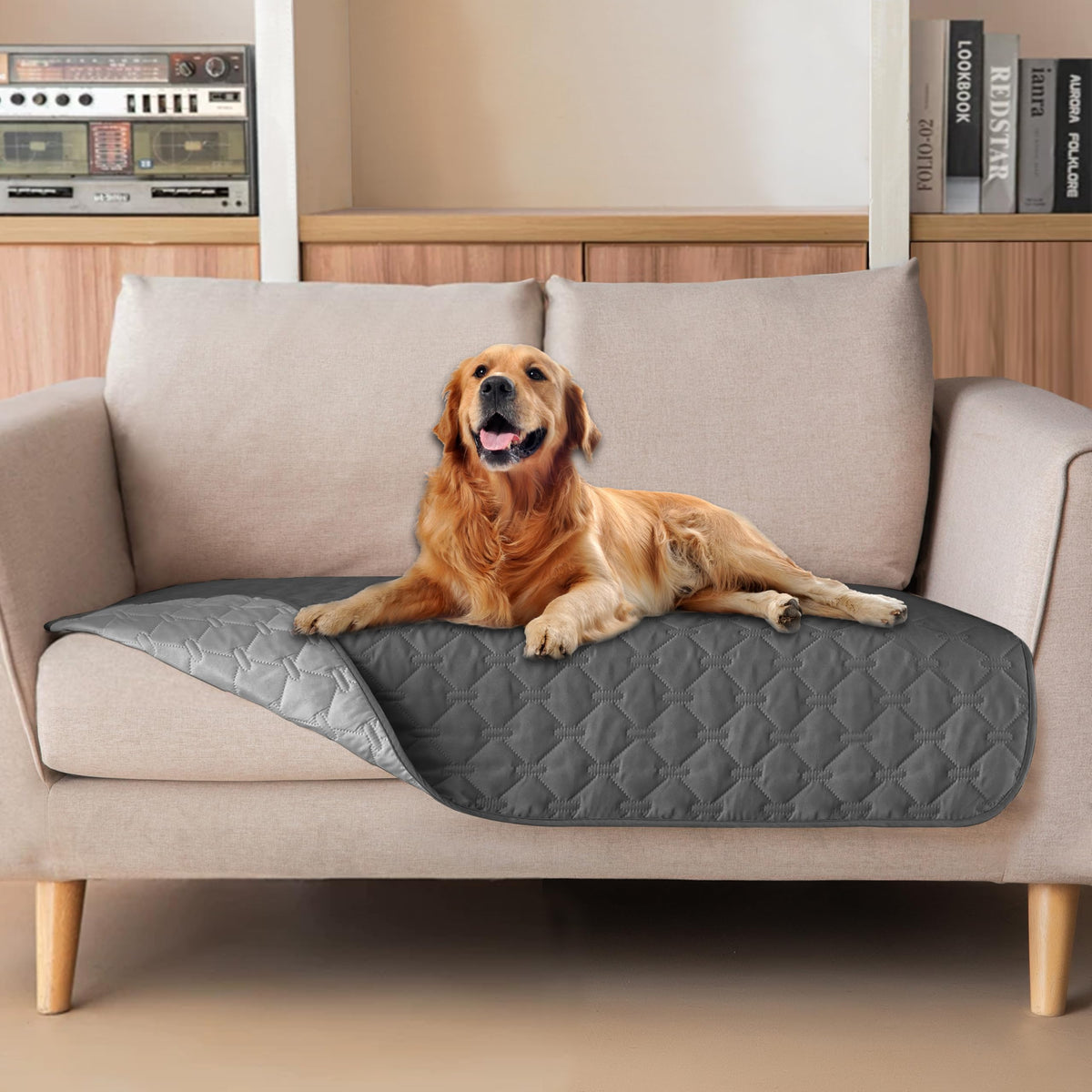 Reversible Quilted Pet Blanket for Beds & Sofas