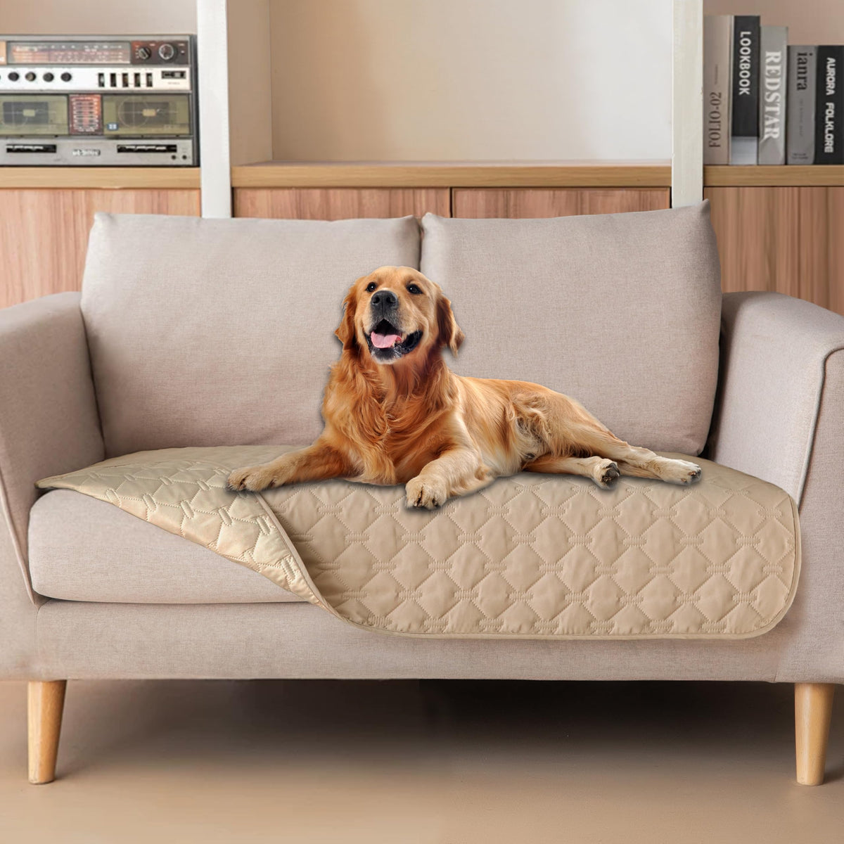 Reversible Quilted Pet Blanket for Beds & Sofas