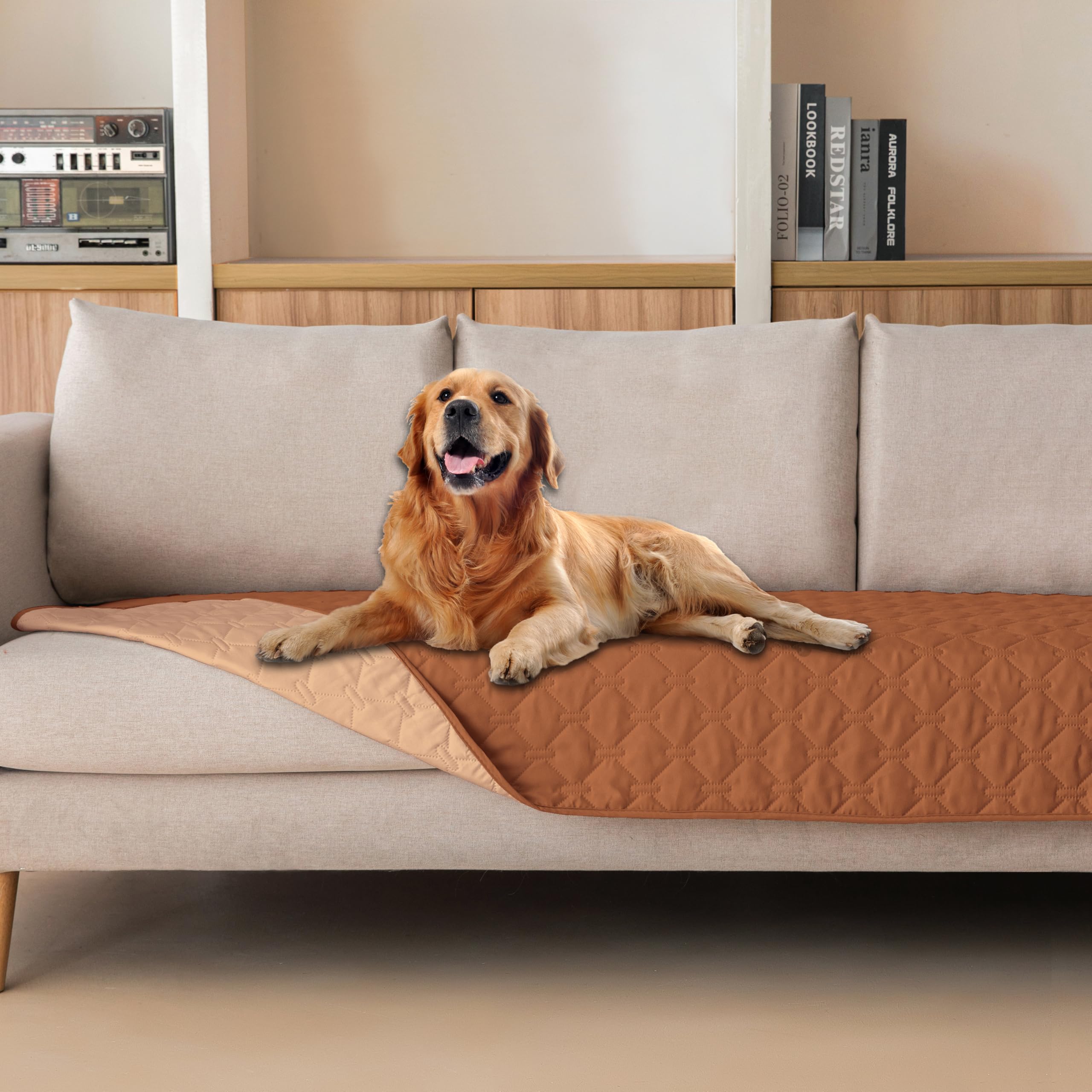 Reversible Quilted Pet Blanket for Beds & Sofas