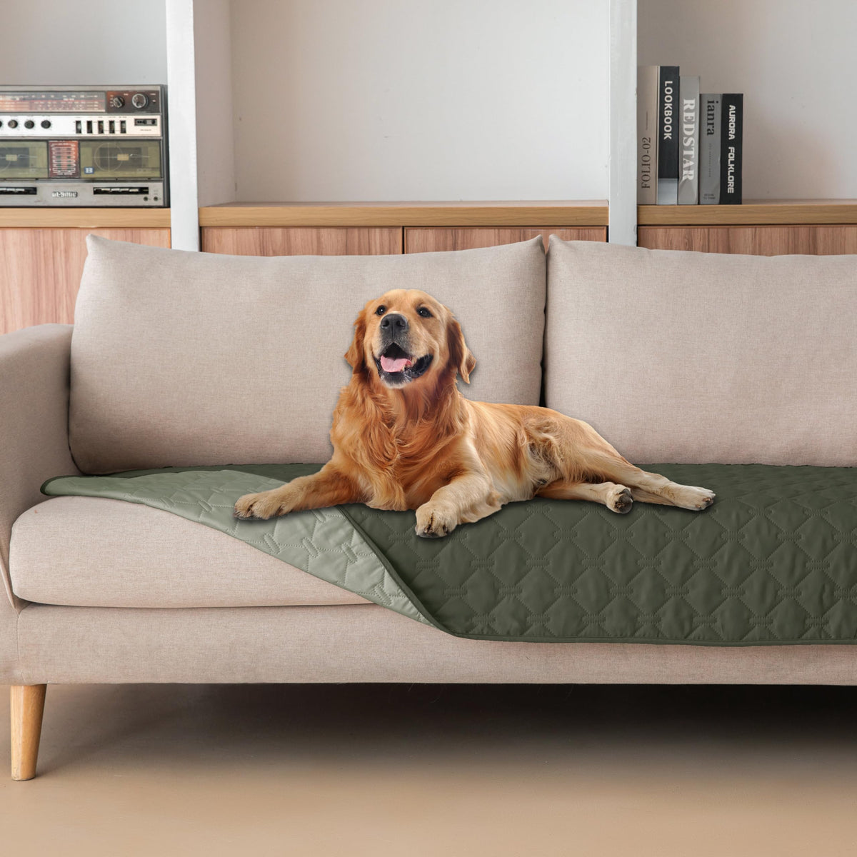 Reversible Quilted Pet Blanket for Beds & Sofas