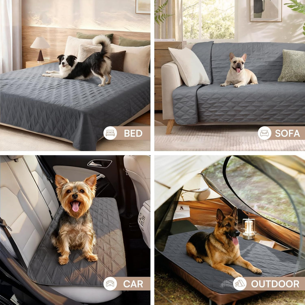 Quilted Pet Couch Protector with Non-Slip Back
