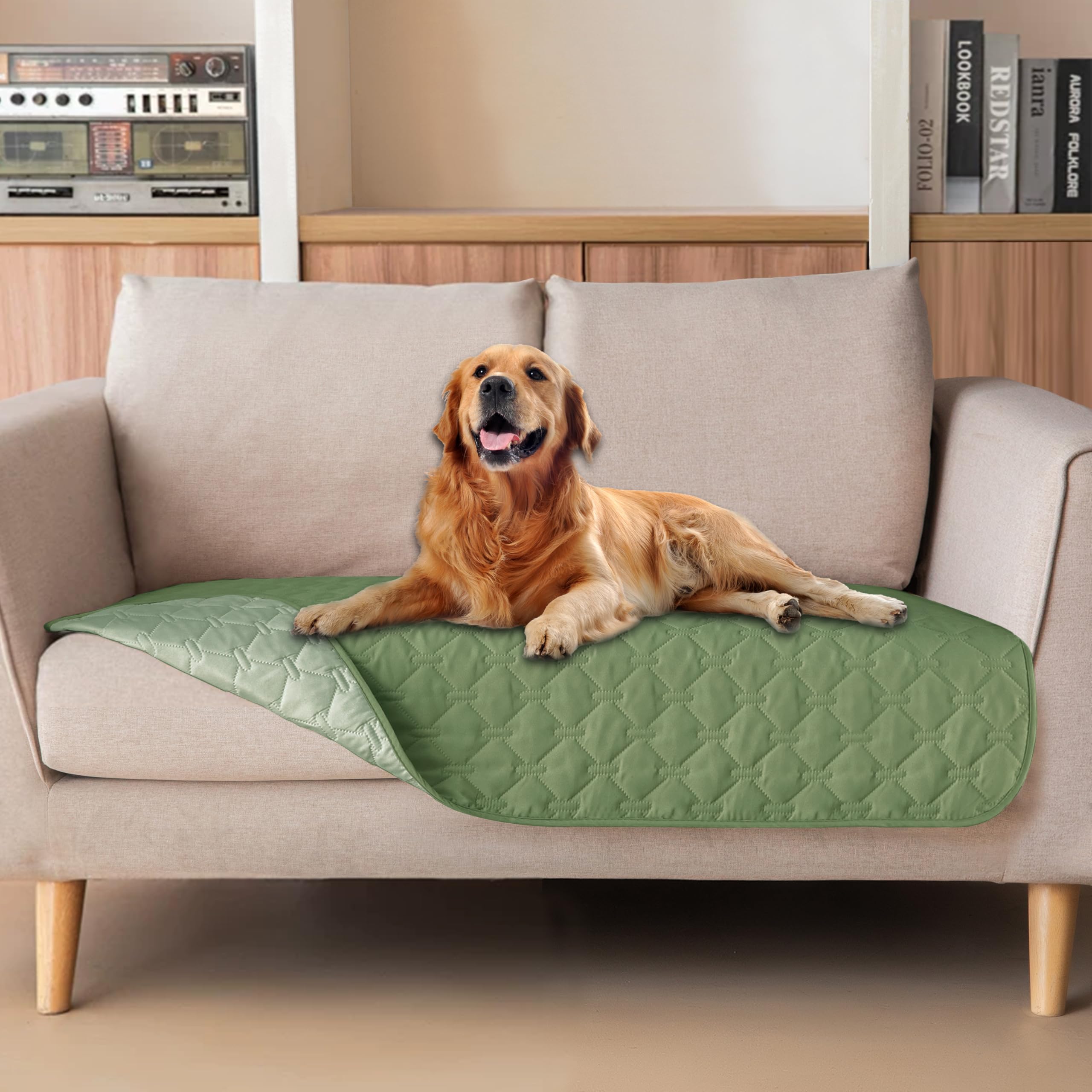 Reversible Quilted Pet Blanket for Beds & Sofas