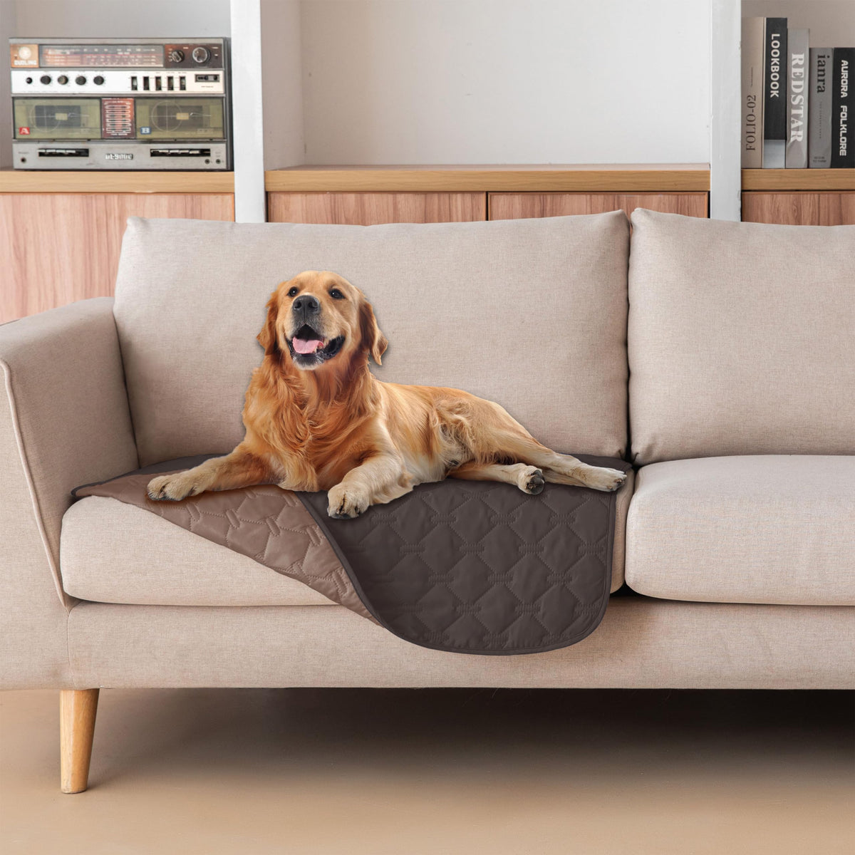 Reversible Quilted Pet Blanket for Beds & Sofas