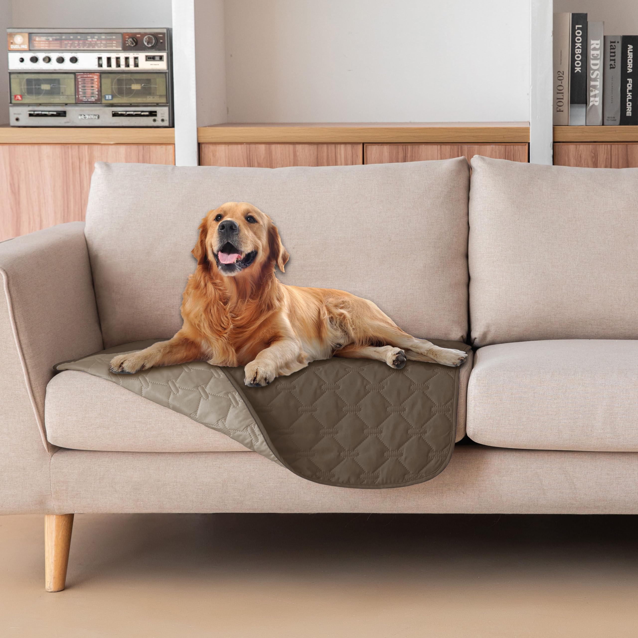 Reversible Quilted Pet Blanket for Beds & Sofas