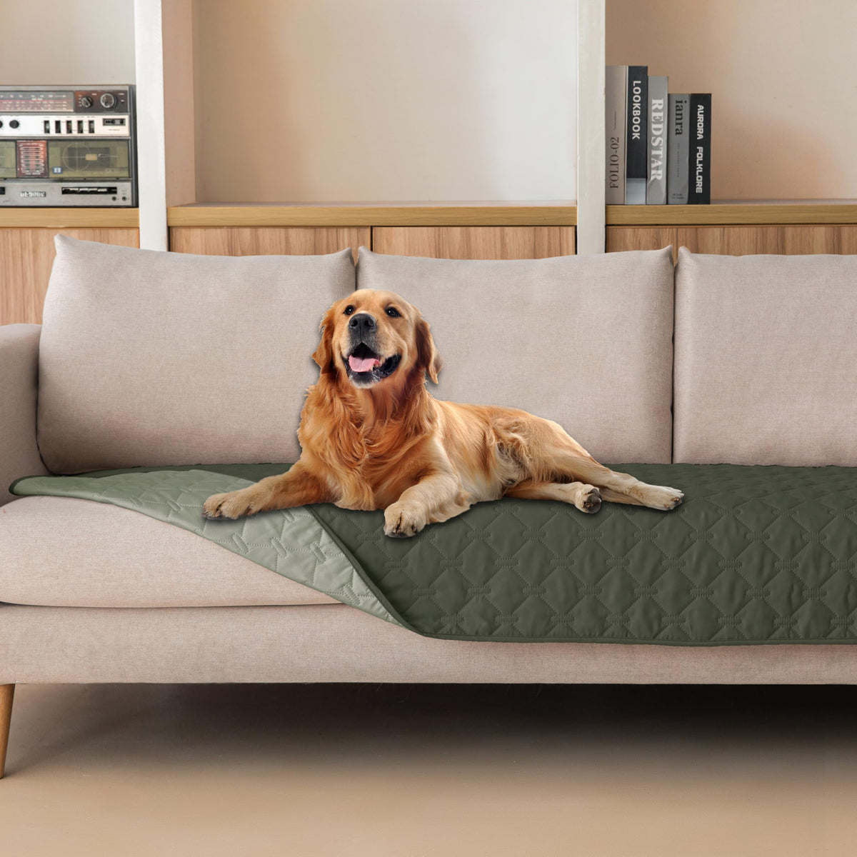 Reversible Quilted Pet Blanket for Beds & Sofas
