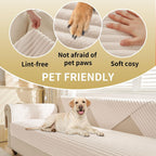 Faux Fur Pet Couch Cover with Non-Slip Back