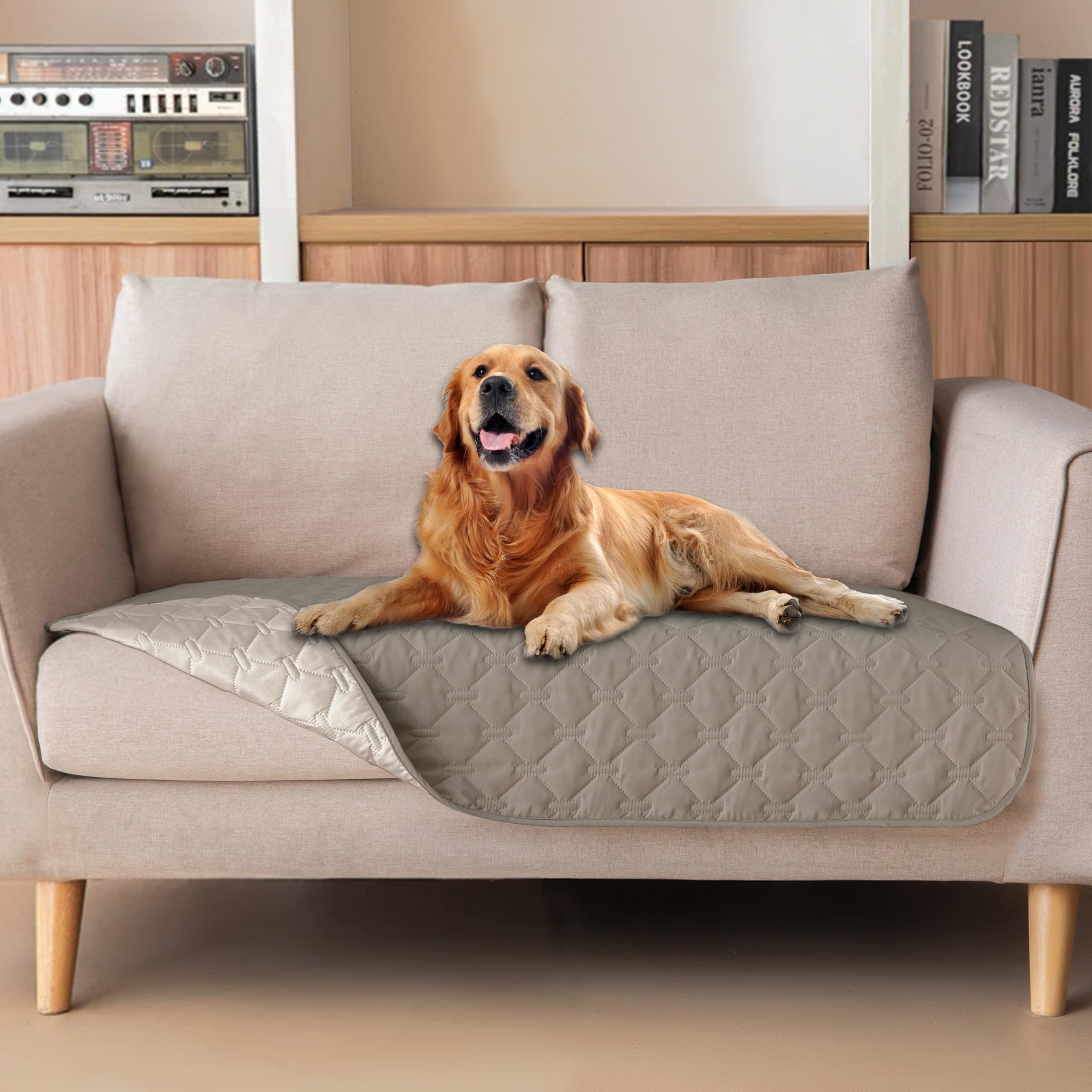 Reversible Quilted Pet Blanket for Beds & Sofas