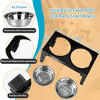 5-Height Elevated Dog Bowl Stand with 2 Steel Bowls