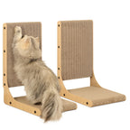 2-Pack L-Shaped Cat Scratching Board – 25.6" Tall Cardboard Scratcher for Indoor Cats
