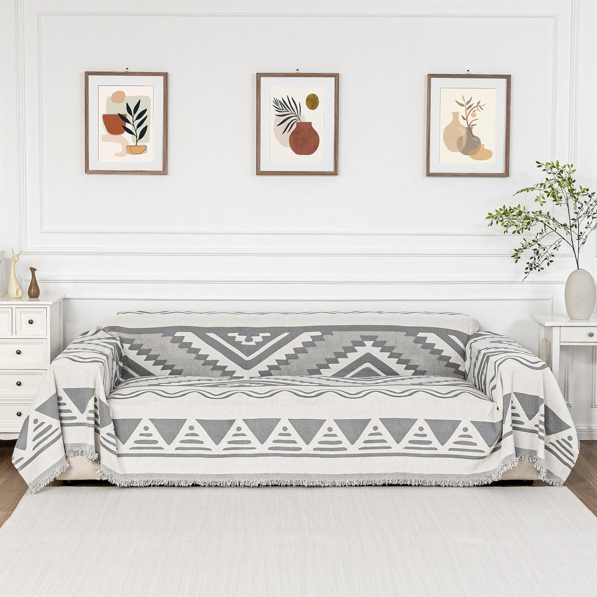 Chenille Pet Couch Cover with Tassel Edges