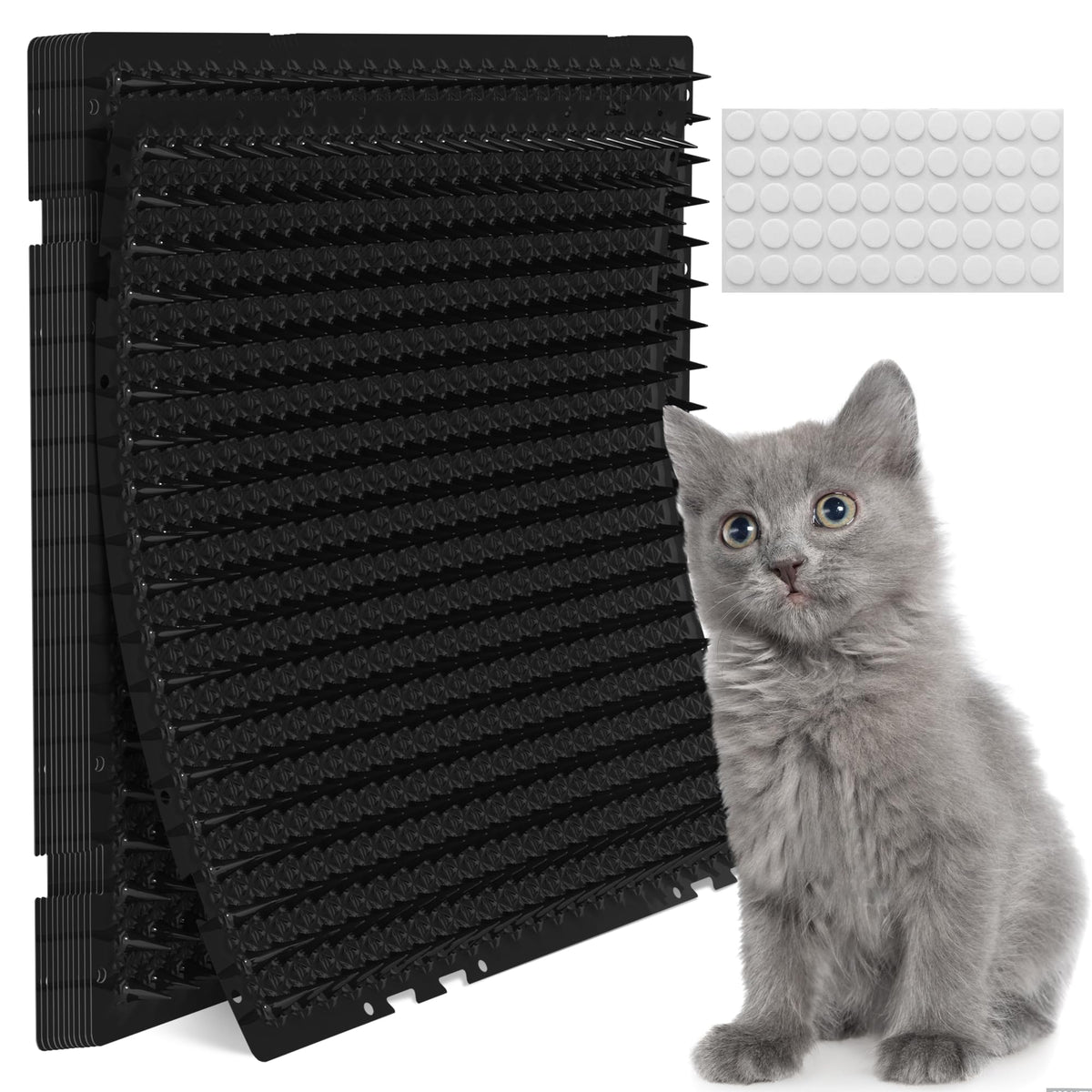 12-Pack Cat Scat Mat – 16" x 13" Pet Deterrent Mat with Blunt Spikes for Indoor & Outdoor Use
