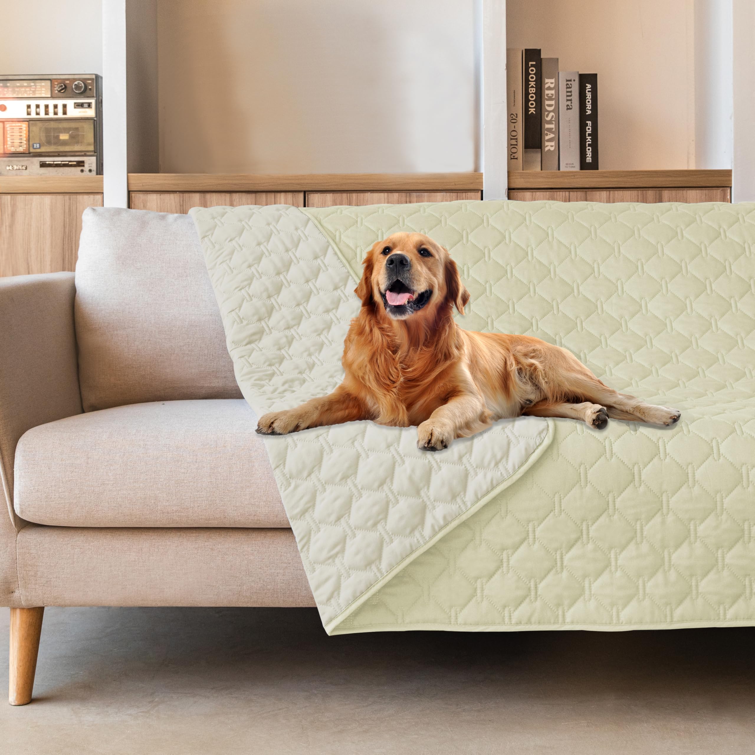 Reversible Quilted Pet Blanket for Beds & Sofas