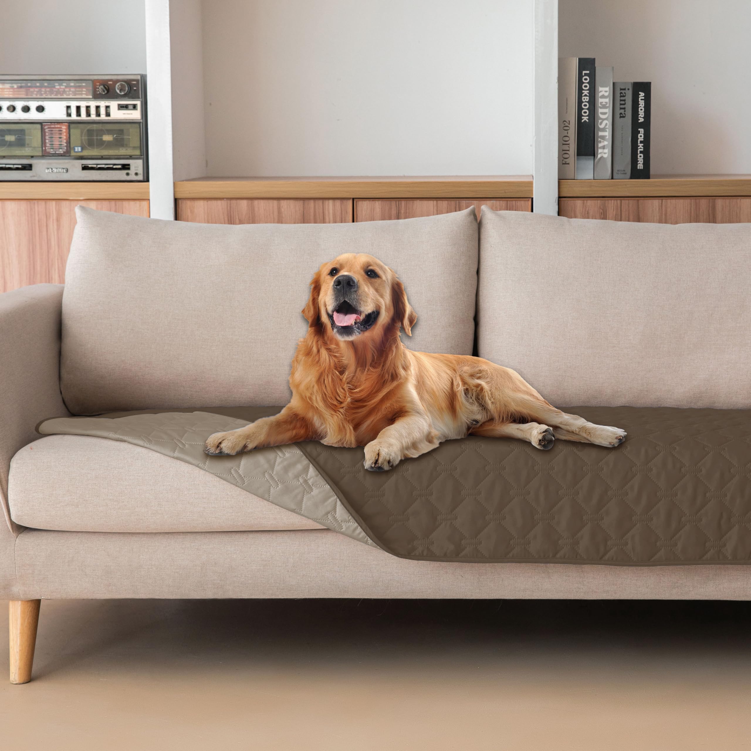 Reversible Quilted Pet Blanket for Beds & Sofas
