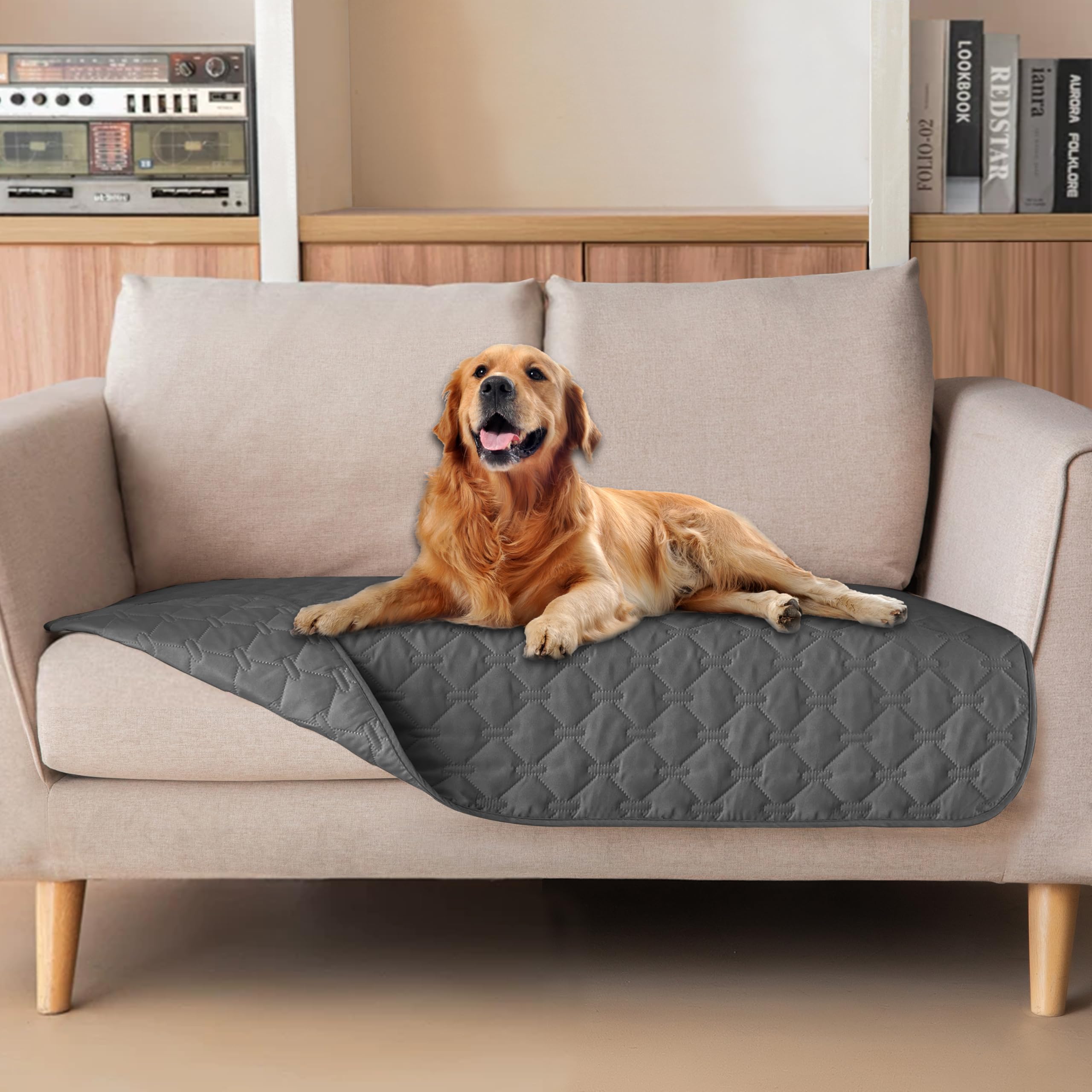 Reversible Quilted Pet Blanket for Beds & Sofas