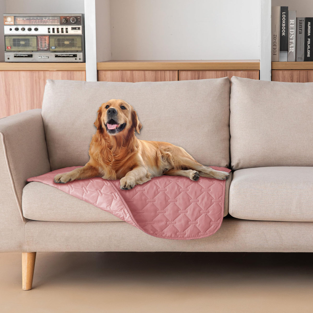 Reversible Quilted Pet Blanket for Beds & Sofas