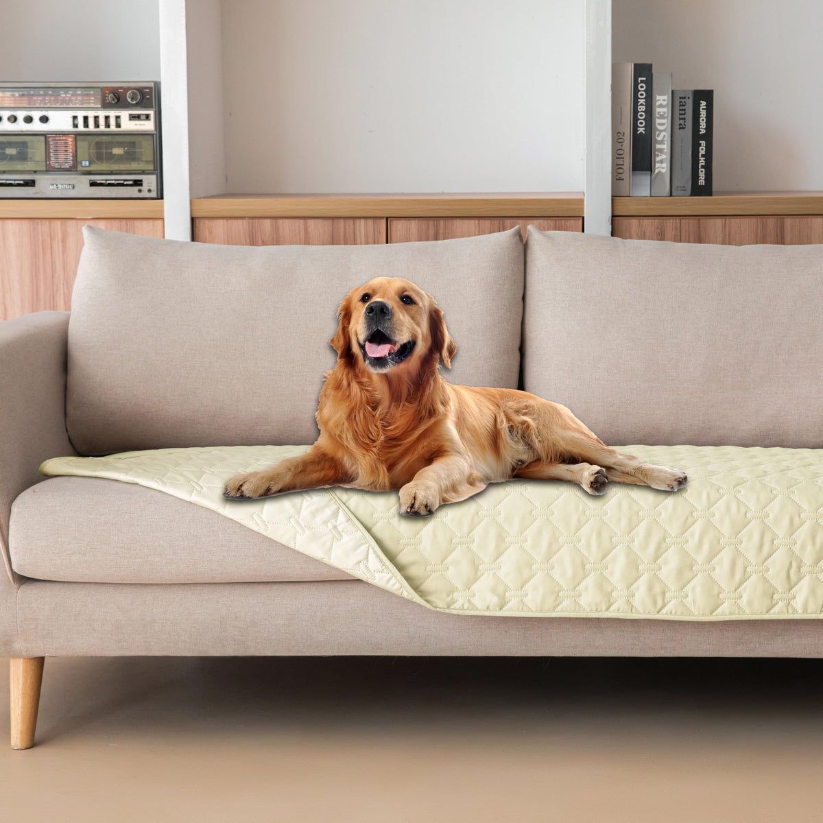 Reversible Quilted Pet Blanket for Beds & Sofas