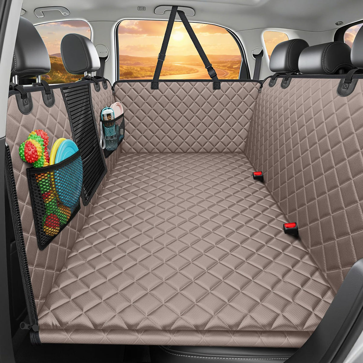 Hard-Bottom Dog Back Seat Extender & Car Cover