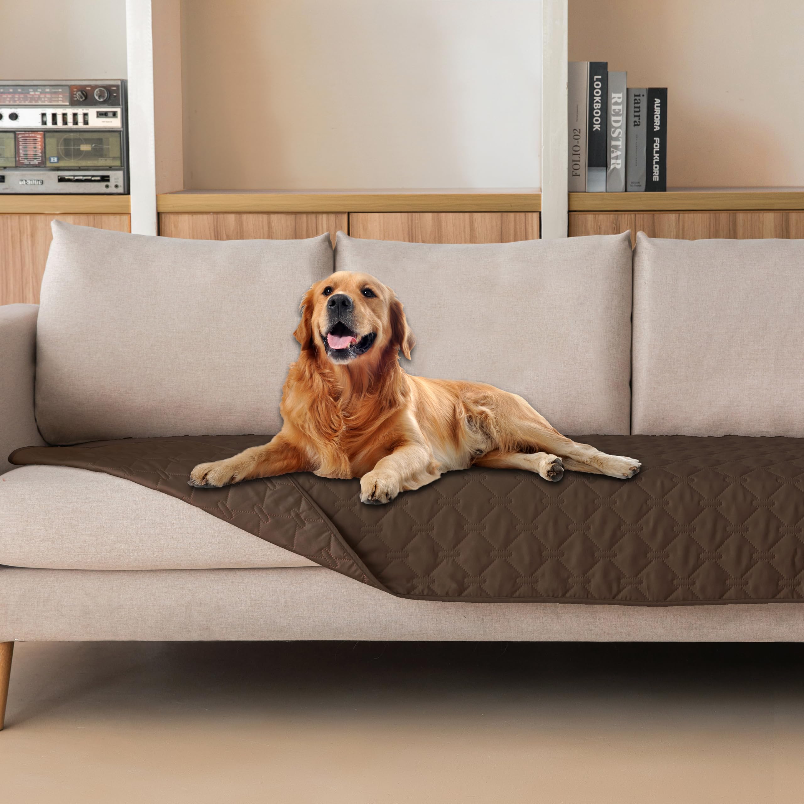 Reversible Quilted Pet Blanket for Beds & Sofas